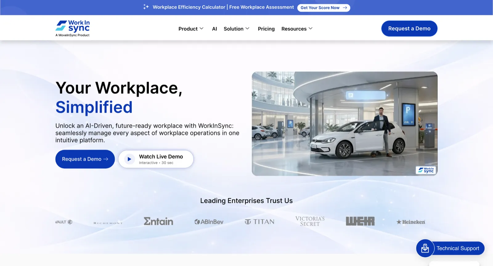 WorkInSync hybrid workplace management interface