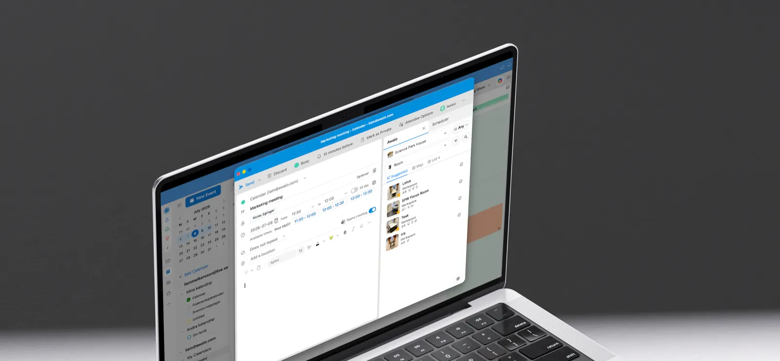 Book a meeting room without leaving Outlook