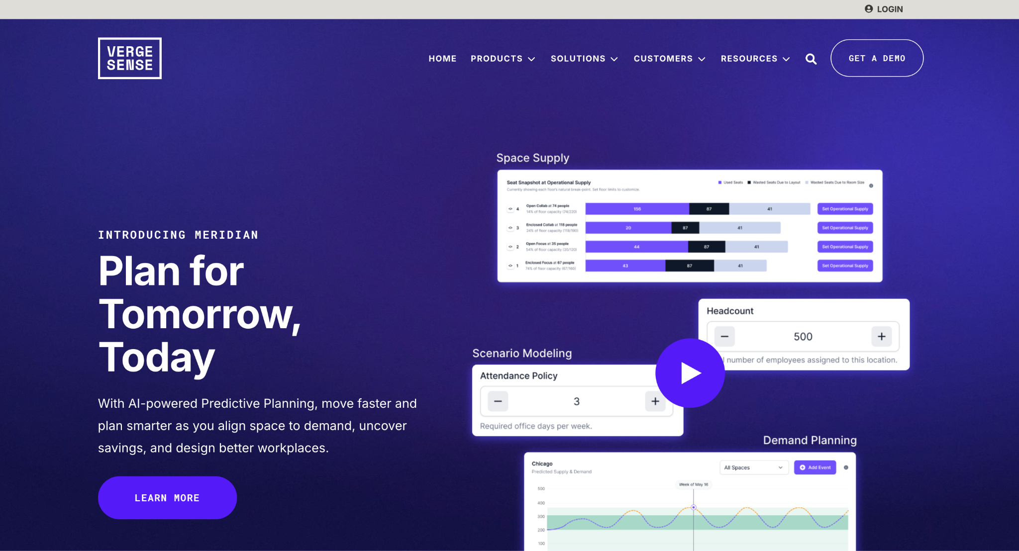 VergeSense occupancy and portfolio trend dashboard
