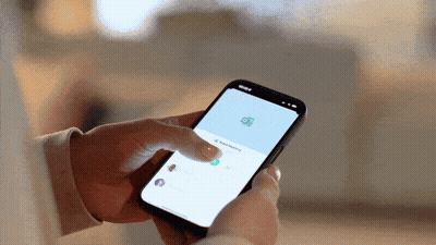 Scrolling through the Awaio mobile app to book a resource