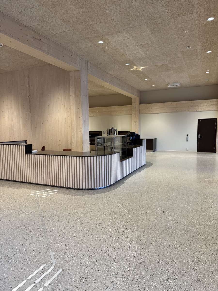 Reception and coffee bar in Løvold Havpark, run by Compass Group
