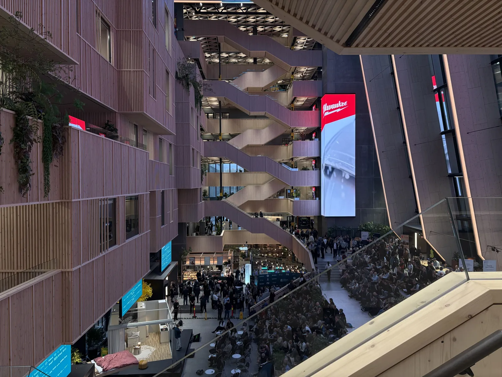The Construction City atrium seen from an upper floor during Oslo Proptech Summit 2026