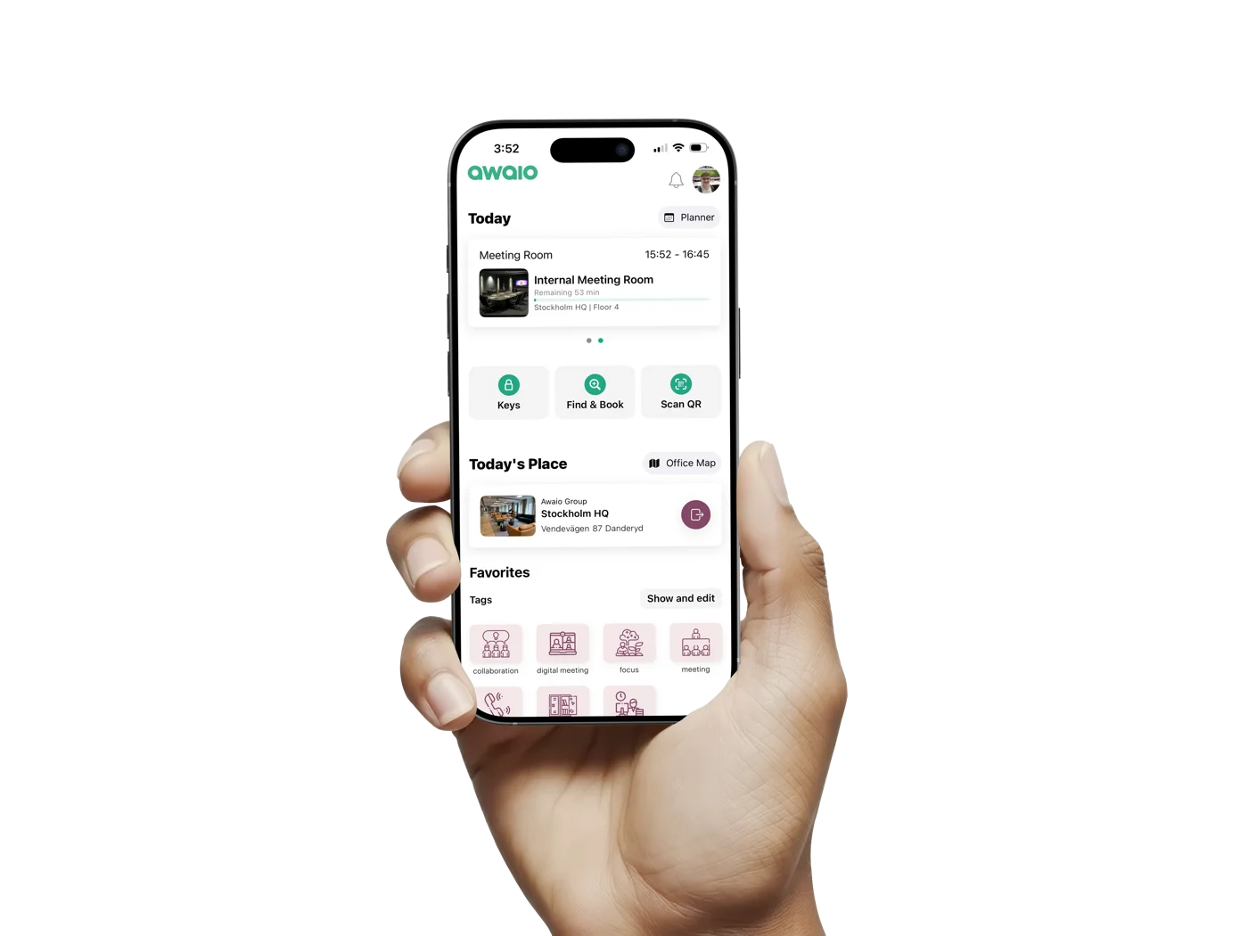 The Awaio app on a phone