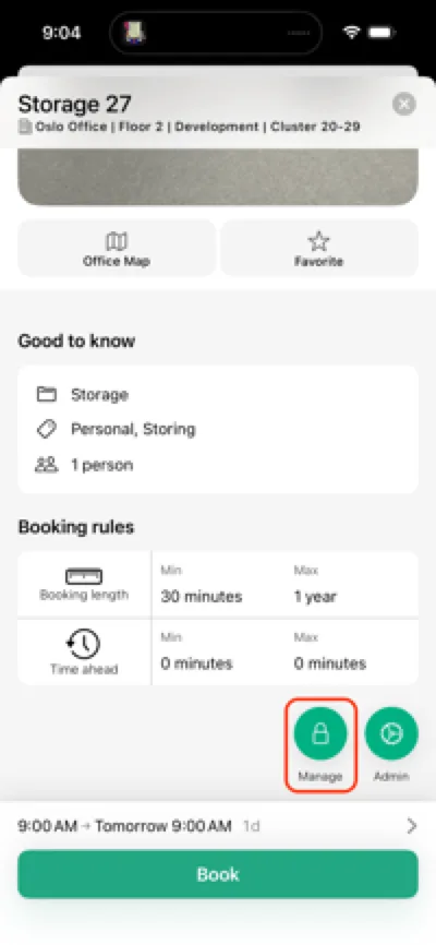 Tap Manage to open the lock and sync the update