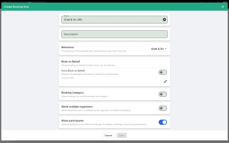 Step 4: Grab & Go 24h template opened in the rule editor