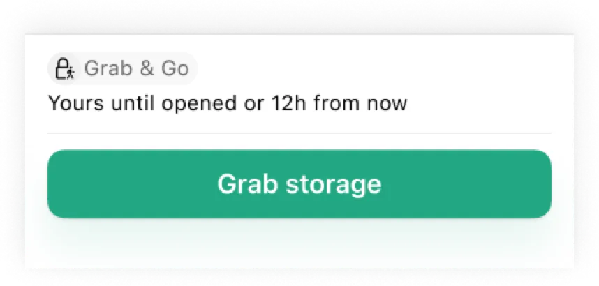 Resource action bar with Grab button