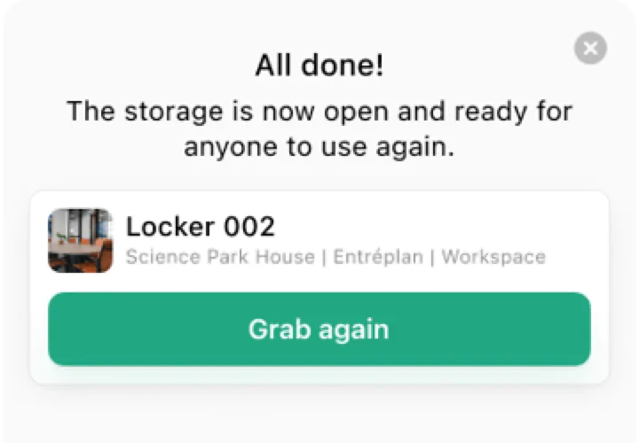 Open locker confirmation