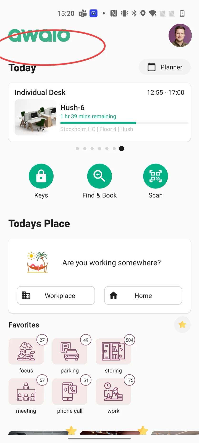 Double-tap the Awaio logotype to activate debug mode