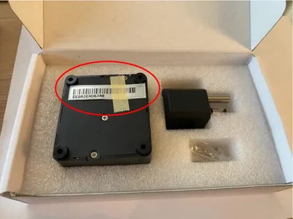 Extra barcode sticker on the lock backside