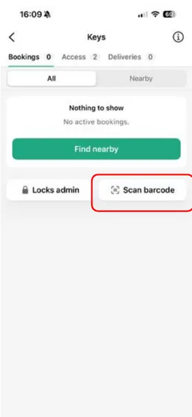 Under Admin functions, tap Scan barcode