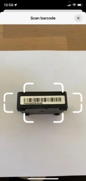 Scan the barcode placed on the door