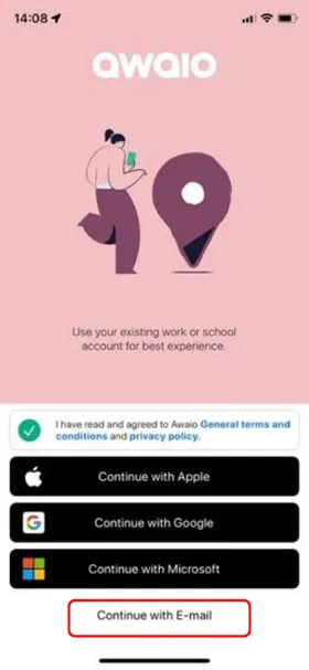 Create your Awaio account and log in
