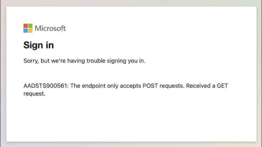 Microsoft GET request error