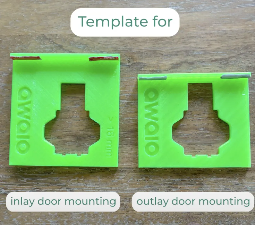 Inlay and outlay door mounting templates