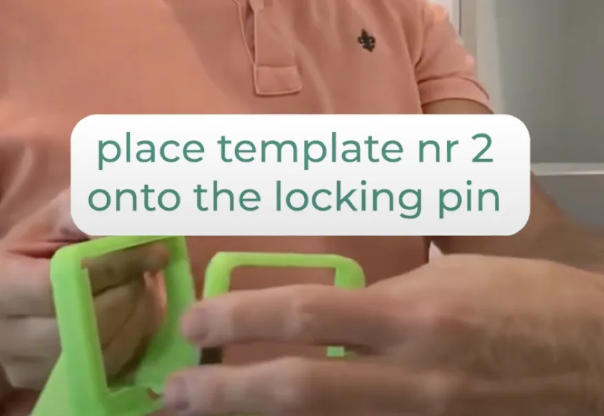 Second template placed on the locking pin