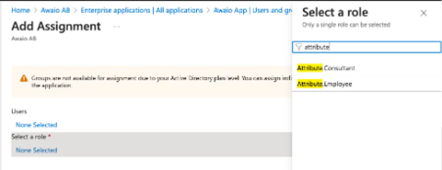 Sync settings between Microsoft Group and Awaio Team