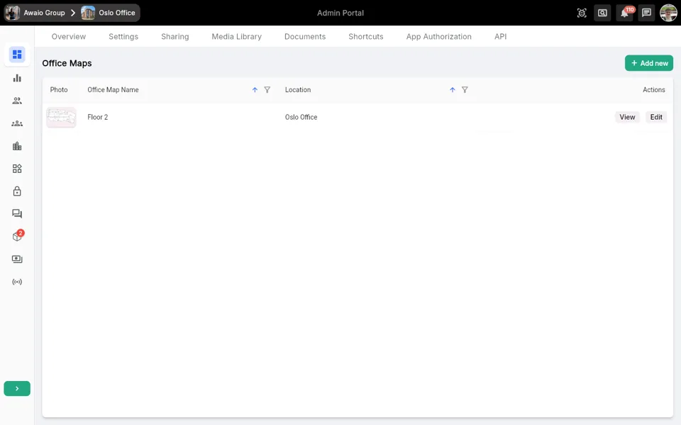 Step 1 — Office Maps list