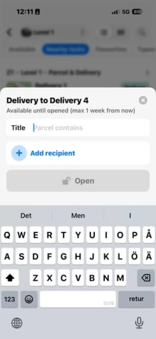 Enter a title for the delivery