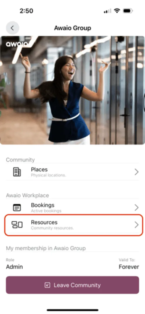 Tap Resources to view available clusters