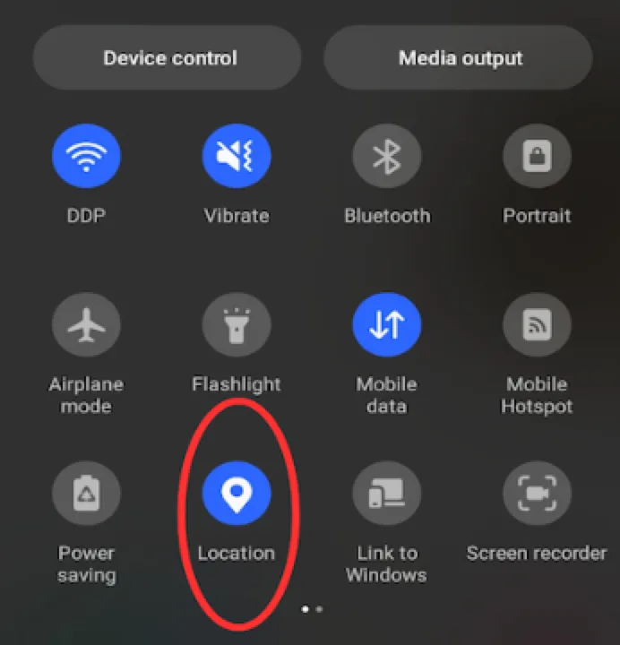 Enable Location in Android settings