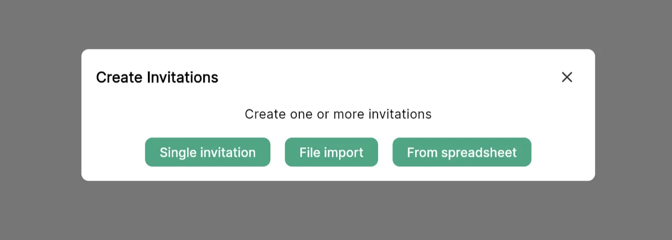 Create New invitation button