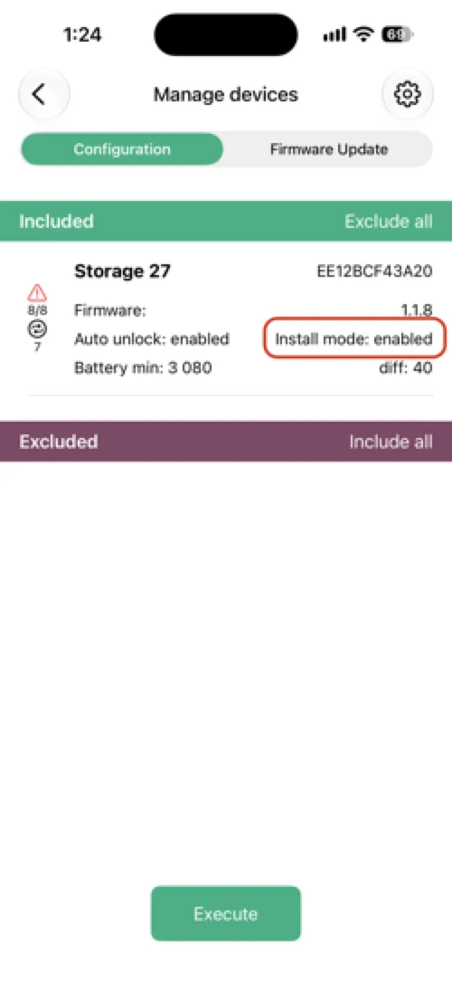 Install mode enabled on every lock in the cluster