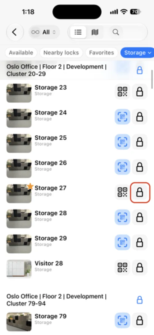 Find the lock in the Resources list