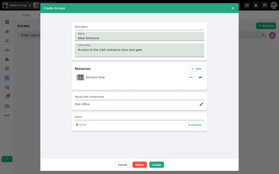 Step 3: Resource added to the access group