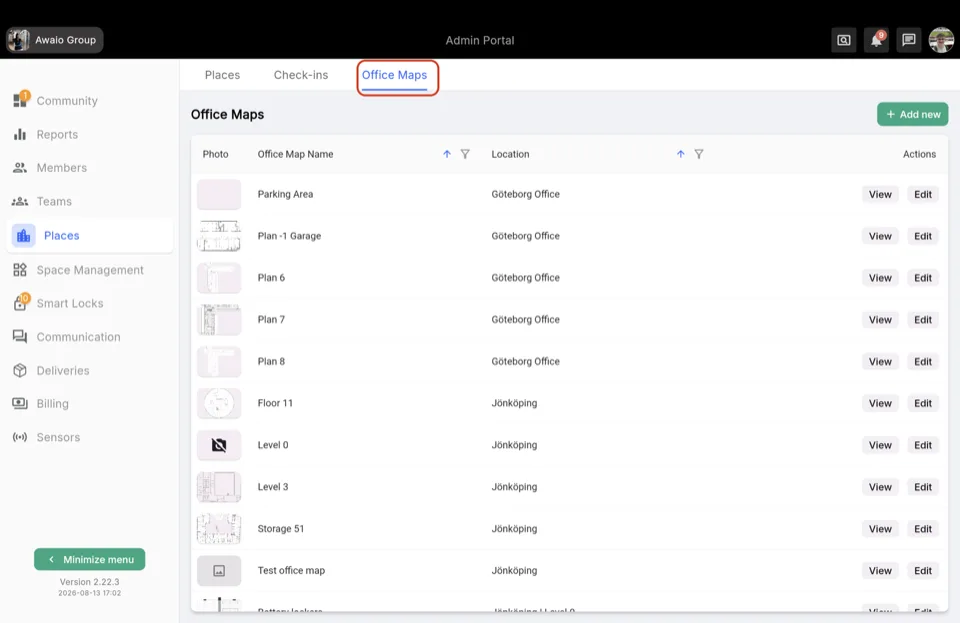 Step 2 — The Office Maps tab