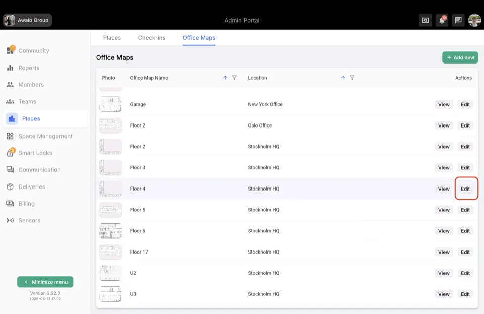 Step 3 — Edit on the office map