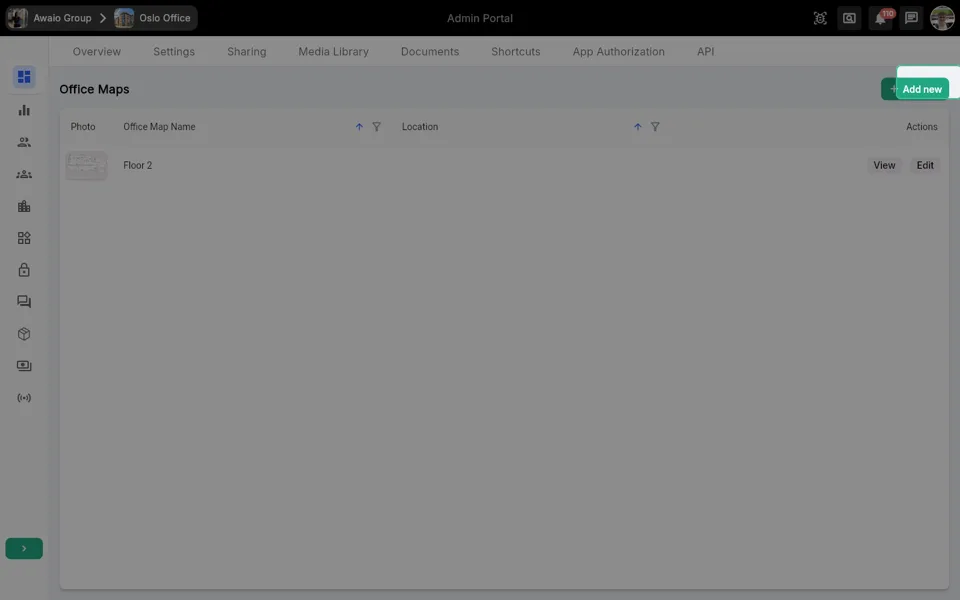 Step 1 — Office Maps list