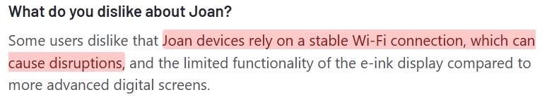 what do you dislike about joan